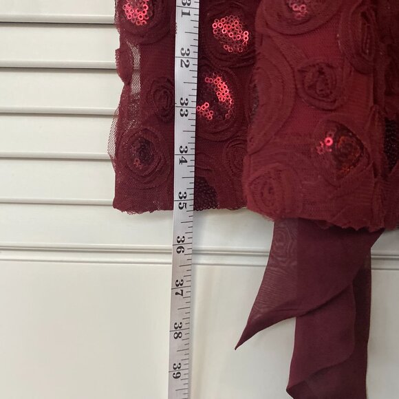 Sachin + Babi x Anthropologie Rosette Sequin Mini Dress, Ruby Red, Size 4 - Picture 9 of 9